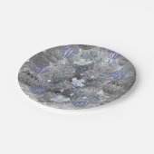 クリスマス紙プレートメリーブルーシルバーツリー ペーパープレート (アングル)