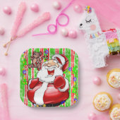 クリスマス紙プレートメリー、テディベア ペーパープレート (パーティー)