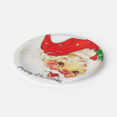 クリスマス紙プレートヴィンテージサンタ紙プレート ペーパープレート (アングル)