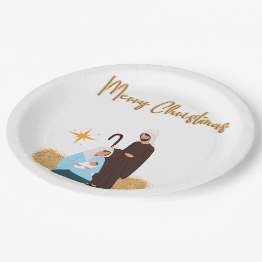 クリスマス紙プレート出生 ペーパープレート (アングル)