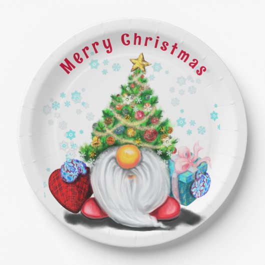 クリスマス紙プレート格言とギフト ペーパープレート (正面)