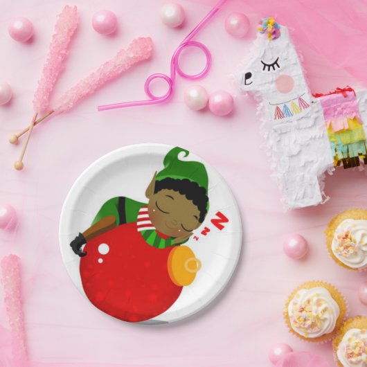クリスマス紙プレート、アフリカンエンジェル ペーパープレート (パーティー)