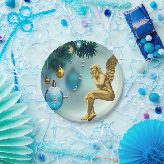 クリスマス紙プレート、エンジェル ペーパープレート (パーティー)