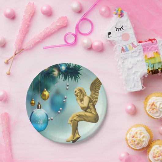 クリスマス紙プレート、エンジェル ペーパープレート (パーティー)