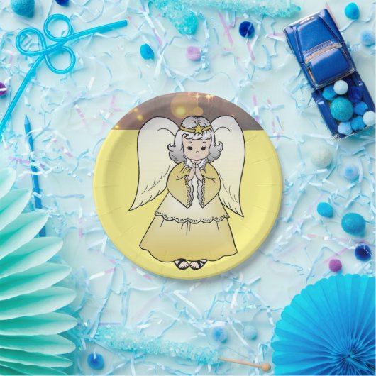 クリスマス紙プレート、エンジェル ペーパープレート (パーティー)