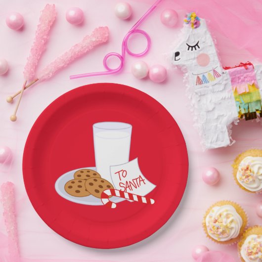 クリスマス紙プレート/クッキーとミルク ペーパープレート (パーティー)