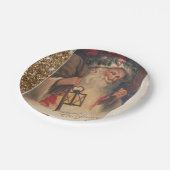 クリスマス紙プレート、サンタヴィンテージ ペーパープレート (アングル)