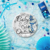 クリスマス紙プレート、ベビー外は寒い ペーパープレート (パーティー)