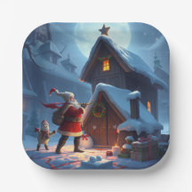 クリスマス紙プレート