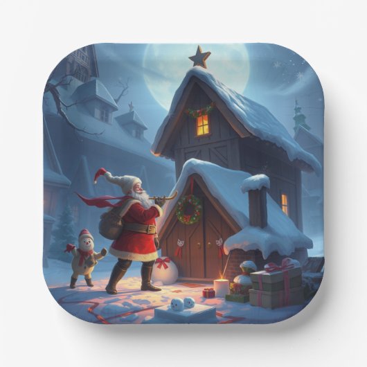 クリスマス紙プレート ペーパープレート (正面)