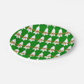 クリスマス紙プレート、メリークリスマスグリーンツリーズ ペーパープレート (アングル)