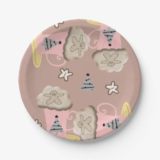 クリスマス紙プレート、メリークリスマスコーヒー ペーパープレート (正面)