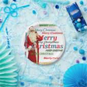 クリスマス紙プレート、メリークリスマスサンタ ペーパープレート (パーティー)