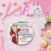 クリスマス紙プレート、メリークリスマスサンタ ペーパープレート (パーティー)