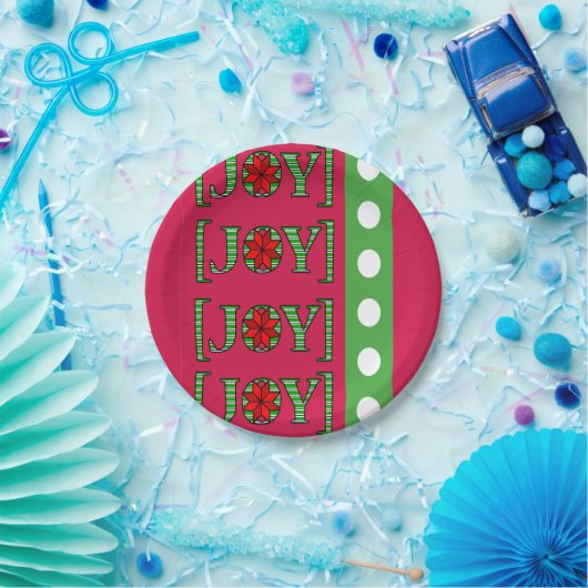 クリスマス紙プレート、メリークリスマスジョイレッド ペーパープレート (パーティー)