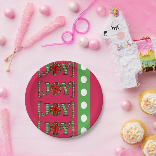 クリスマス紙プレート、メリークリスマスジョイレッド ペーパープレート (パーティー)