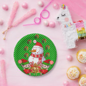 クリスマス紙プレート、メリークリスマススノーマンエルフ ペーパープレート (パーティー)