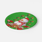 クリスマス紙プレート、メリークリスマススノーマンエルフ ペーパープレート (アングル)