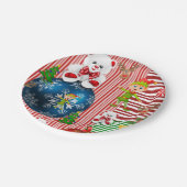 クリスマス紙プレート、メリークリスマステディベア ペーパープレート (アングル)