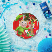 クリスマス紙プレート、メリークリスマス小妖精や小人 ペーパープレート (パーティー)