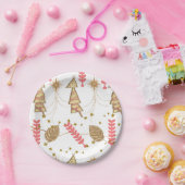 クリスマス紙プレート、メリークリスマス金ゴールドツリー ペーパープレート (パーティー)