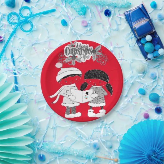 クリスマス紙プレート、メリークリスマス ペーパープレート (パーティー)