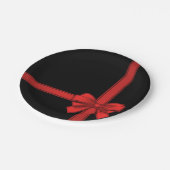 クリスマス紙プレート、レッドボウ ペーパープレート (アングル)