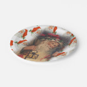 クリスマス紙プレート、ヴィンテージサンタ ペーパープレート (アングル)