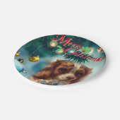 クリスマス紙プレート、ヴィンテージ犬 ペーパープレート (アングル)