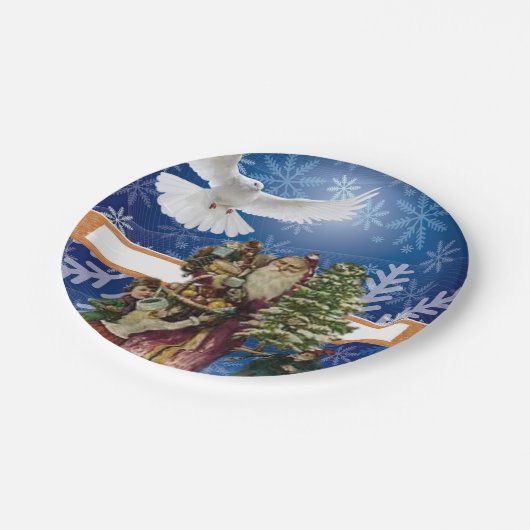 クリスマス紙プレート、ヴィンテージ ペーパープレート (アングル)