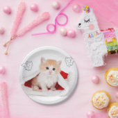 クリスマス紙プレート、子猫 ペーパープレート (パーティー)
