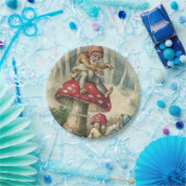 クリスマス紙プレート、小妖精や小人ヴィンテージ ペーパープレート (パーティー)