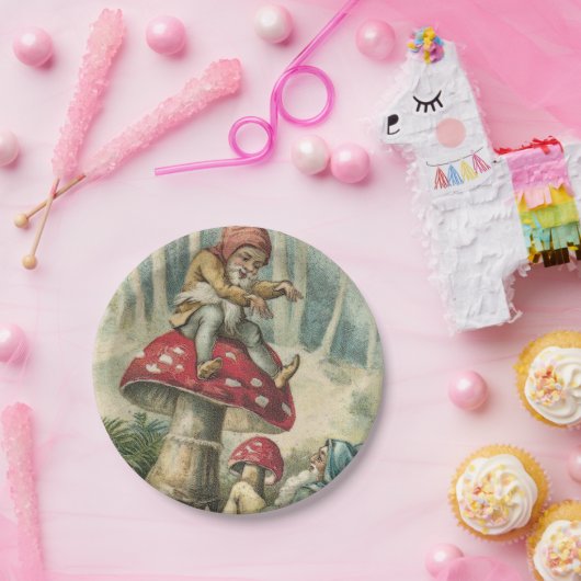 クリスマス紙プレート、小妖精や小人ヴィンテージ ペーパープレート (パーティー)