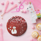 クリスマス紙プレート、雪だるま、キャンディーケーン ペーパープレート (パーティー)