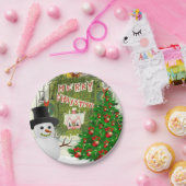 クリスマス紙プレート、雪だるま ペーパープレート (パーティー)
