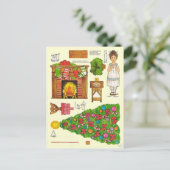 クリスマス🤶紙人形ヴィンテージ玩具 ポストカード (スタンド正面)