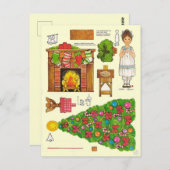 クリスマス🤶紙人形ヴィンテージ玩具 ポストカード (正面/裏面)