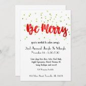 クリスマス紙吹雪ジンルアンドミングル招待状 招待状 (正面/裏面)