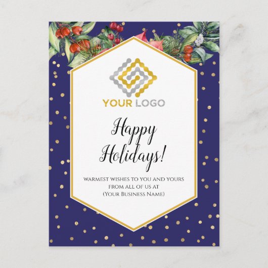 クリスマス紙吹雪ロゴ事業用はがき ポストカード (正面)