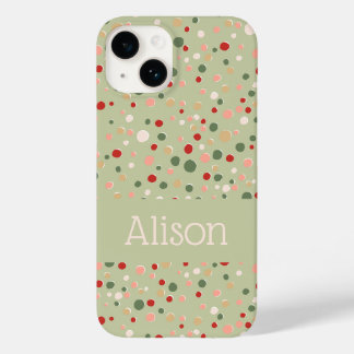 クリスマス紙吹雪水玉模様かわいいiPhoneケース Case-Mate iPhone 14ケース