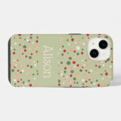 クリスマス紙吹雪水玉模様かわいいiPhoneケース iPhoneケース (裏面横)