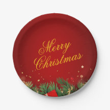 クリスマス紙皿 - 祝祭的なホリデーテーブルウェア