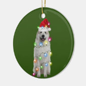 クリスマス素晴らしのスケフサンタ付きピレネー セラミックオーナメント (左)