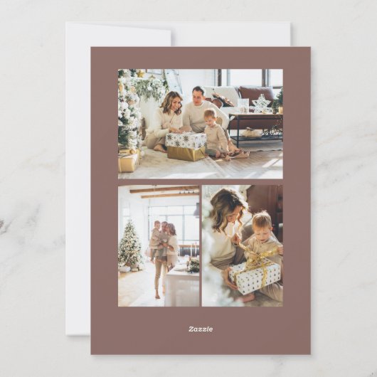 クリスマス素晴らしの冬の葉のフォトフレーム シーズンカード (裏面)