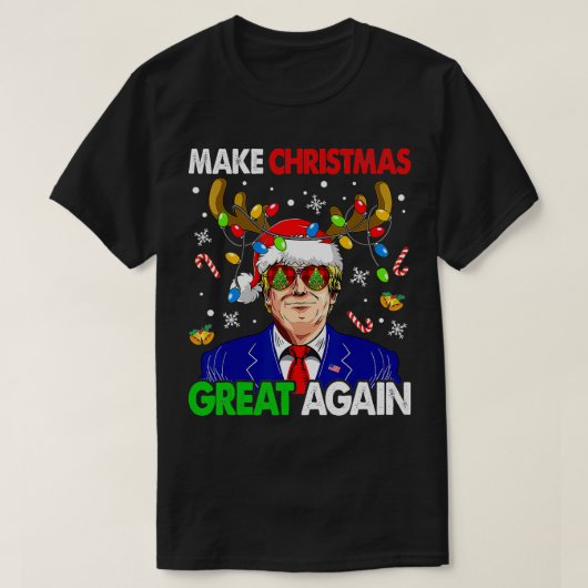 クリスマス素晴らしをもうおもしろい一度醜いクリスマス Tシャツ (デザイン正面)