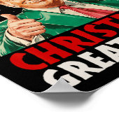 クリスマス素晴らしを再びおもしろいトランプクリスマス雪P ポスター (角)