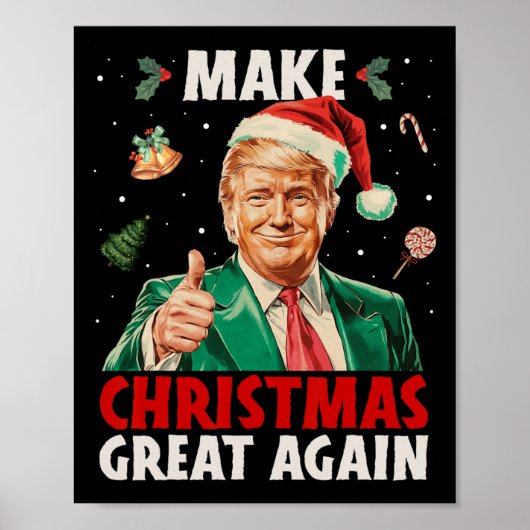 クリスマス素晴らしを再びおもしろいトランプクリスマス雪P ポスター (正面)