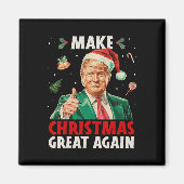 クリスマス素晴らしを再びおもしろいトランプクリスマス雪P マグネット (正面)