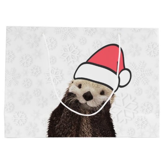 クリスマス素晴らしオッタープおもしろいン ラージペーパーバッグ (裏面)