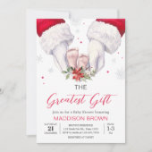 クリスマス素晴らしギフト赤ちゃんシャワー 招待状 (正面)